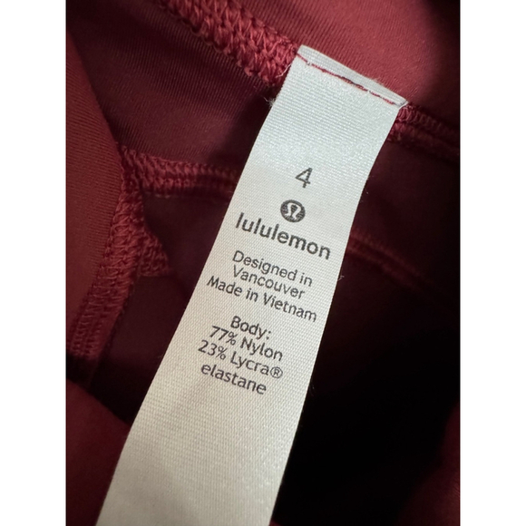 Women's Lululemon Leggings Size 4 Red - Picture 3 of 6